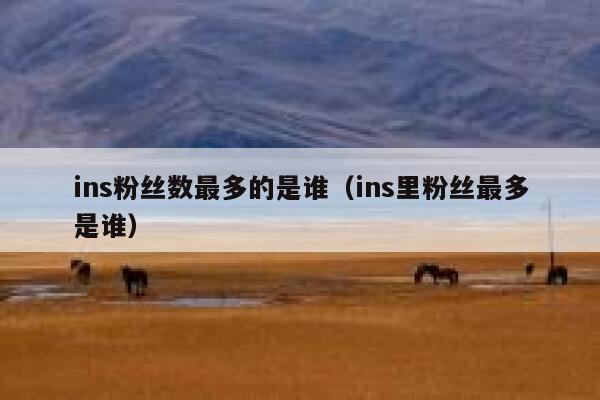 ins粉丝数最多的是谁（ins里粉丝最多是谁） 第1张