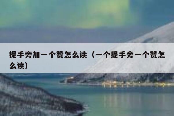 提手旁加一个赞怎么读（一个提手旁一个赞怎么读） 第1张