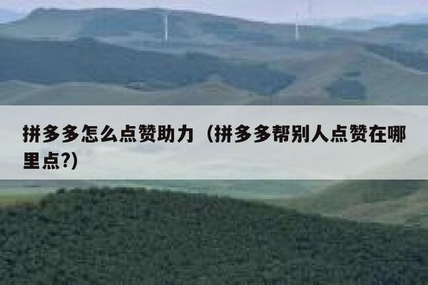 拼多多怎么点赞助力（拼多多帮别人点赞在哪里点?） 第1张
