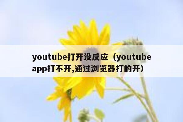 youtube打开没反应（youtubeapp打不开,通过浏览器打的开） 第1张