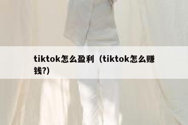 tiktok怎么盈利（tiktok怎么赚钱?） 第1张