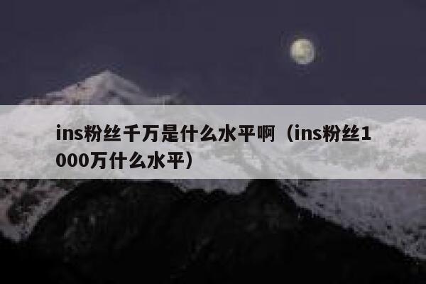 ins粉丝千万是什么水平啊（ins粉丝1000万什么水平） 第1张