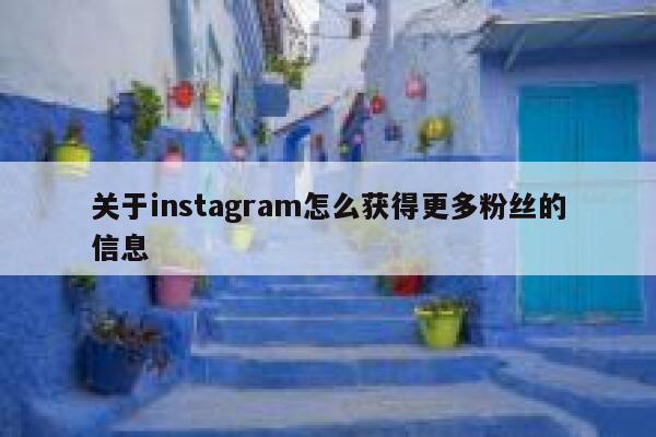 关于instagram怎么获得更多粉丝的信息 第1张