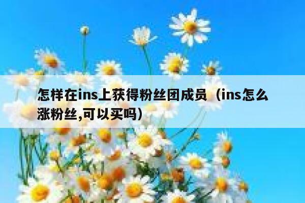 怎样在ins上获得粉丝团成员（ins怎么涨粉丝,可以买吗） 第1张