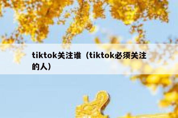 tiktok关注谁（tiktok必须关注的人） 第1张
