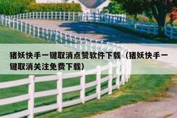 猪妖快手一键取消点赞软件下载(猪妖快手一键取消关注免费下载) 第1张 猪妖快手一键取消点赞软件下载(猪妖快手一键取消关注免费下载) 第1张