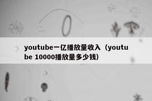 youtube一亿播放量收入(youtube 10000播放量多少钱) 第1张 youtube一亿播放量收入(youtube 10000播放量多少钱) 第1张