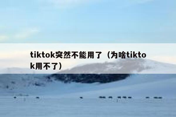 tiktok突然不能用了（为啥tiktok用不了） 第1张