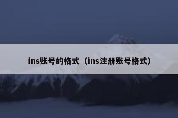 ins账号的格式(ins注册账号格式) 第1张 ins账号的格式(ins注册账号格式) 第1张