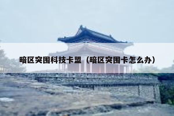 暗区突围科技卡盟（暗区突围卡怎么办） 第1张