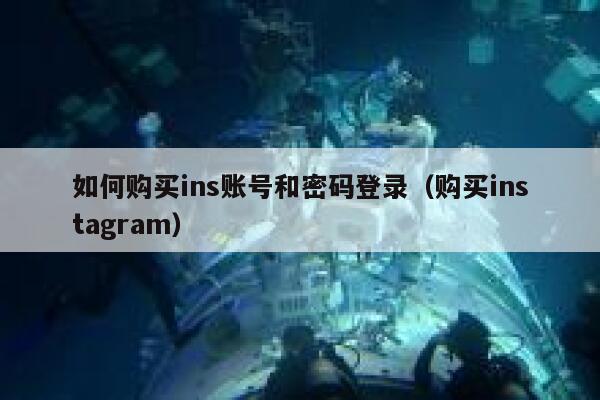 如何购买ins账号和密码登录（购买instagram） 第1张