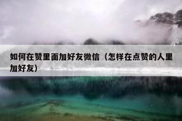 如何在赞里面加好友微信（怎样在点赞的人里加好友） 第1张