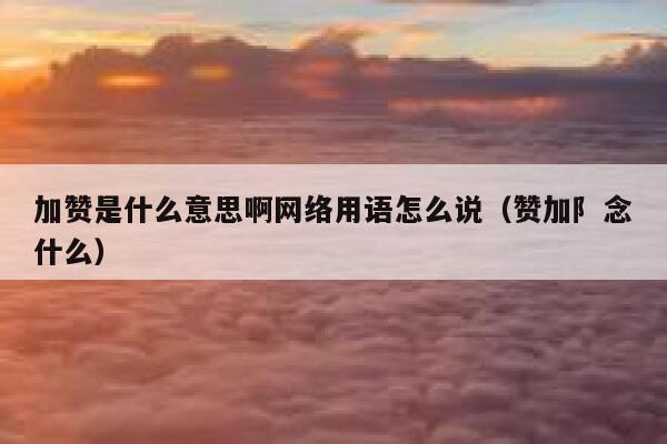 加赞是什么意思啊网络用语怎么说（赞加阝念什么） 第1张