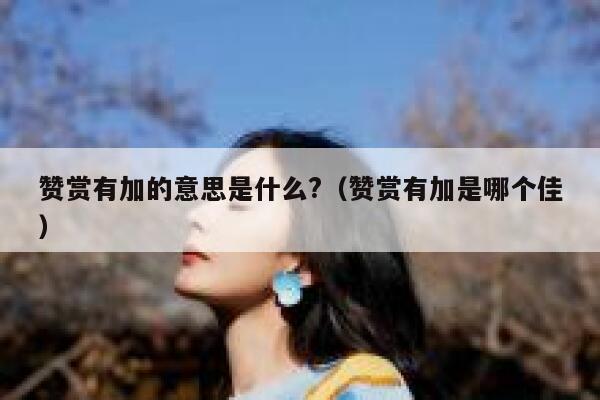 赞赏有加的意思是什么?（赞赏有加是哪个佳） 第1张