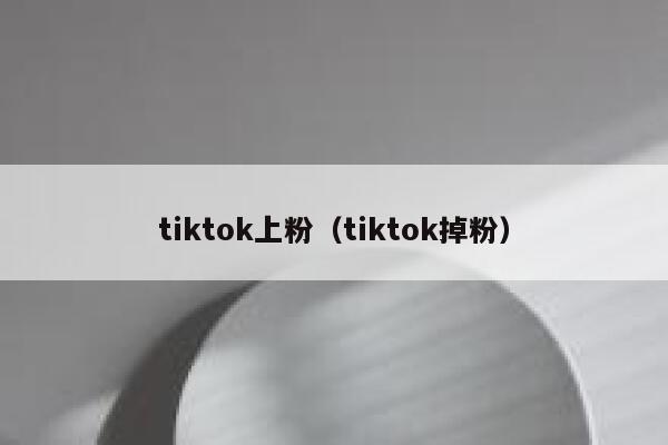 tiktok上粉（tiktok掉粉） 第1张