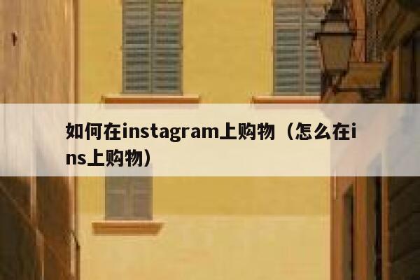 如何在instagram上购物（怎么在ins上购物） 第1张
