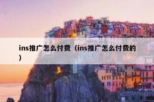 ins推广怎么付费（ins推广怎么付费的） 第1张