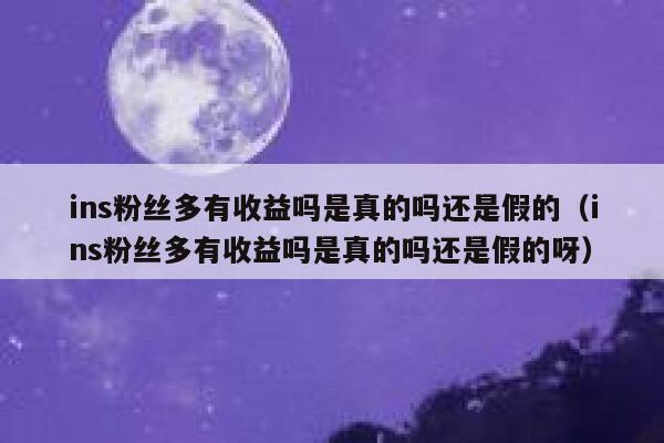 ins粉丝多有收益吗是真的吗还是假的（ins粉丝多有收益吗是真的吗还是假的呀） 第1张