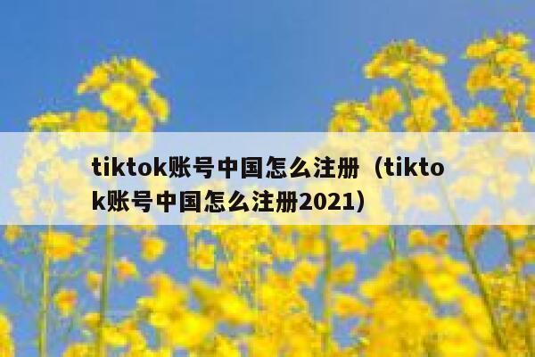 tiktok账号中国怎么注册（tiktok账号中国怎么注册2021） 第1张