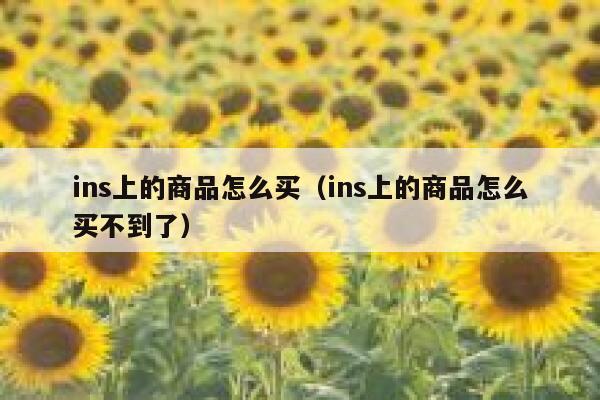 ins上的商品怎么买（ins上的商品怎么买不到了） 第1张