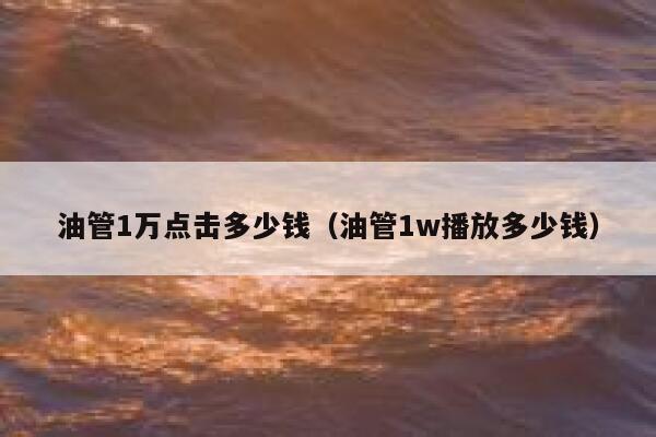 油管1万点击多少钱（油管1w播放多少钱） 第1张