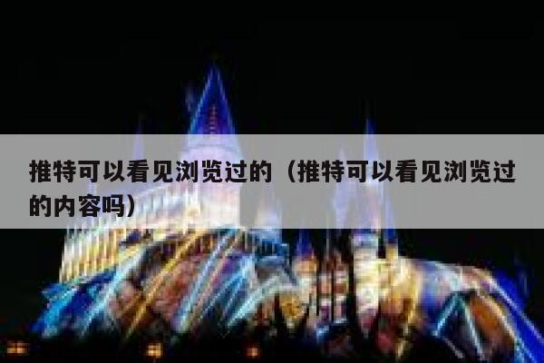 推特可以看见浏览过的（推特可以看见浏览过的内容吗） 第1张