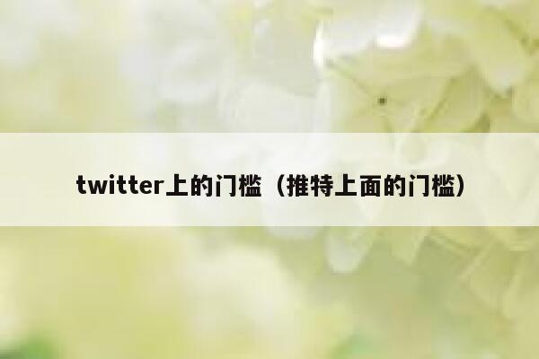 twitter上的门槛（推特上面的门槛） 第1张
