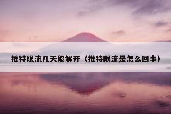 推特限流几天能解开(推特限流是怎么回事) 第1张 推特限流几天能解开(推特限流是怎么回事) 第1张