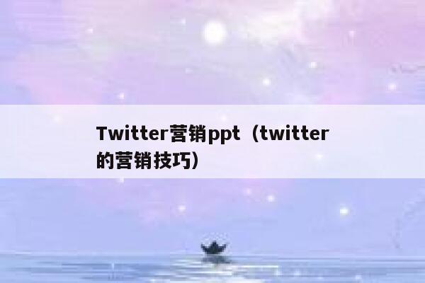 Twitter营销ppt（twitter的营销技巧） 第1张