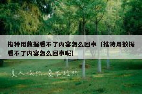 推特用数据看不了内容怎么回事(推特用数据看不了内容怎么回事呢) 第1张 推特用数据看不了内容怎么回事(推特用数据看不了内容怎么回事呢) 第1张