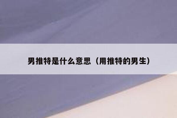 男推特是什么意思(用推特的男生) 第1张 男推特是什么意思(用推特的男生) 第1张