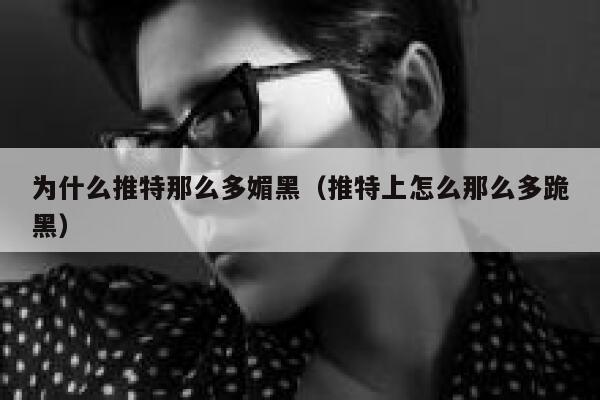 为什么推特那么多媚黑（推特上怎么那么多跪黑） 第1张