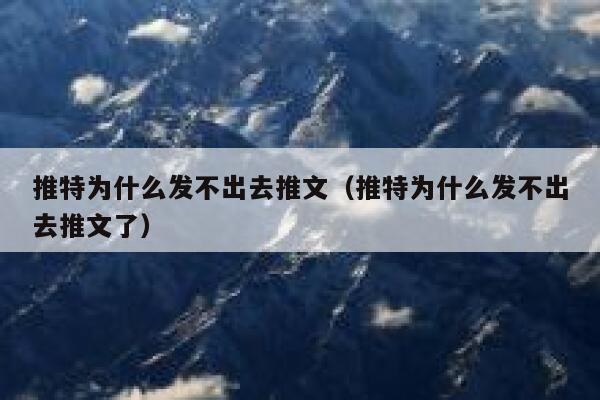 推特为什么发不出去推文（推特为什么发不出去推文了） 第1张