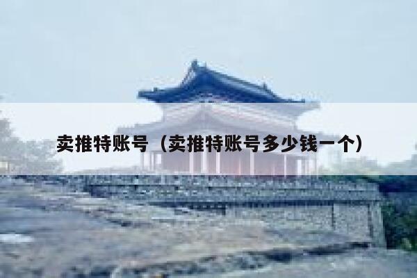 卖推特账号（卖推特账号多少钱一个） 第1张