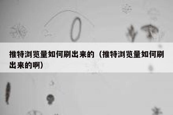 推特浏览量如何刷出来的（推特浏览量如何刷出来的啊） 第1张