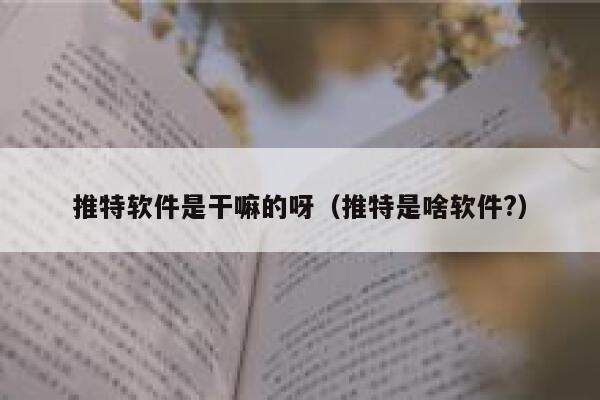 推特软件是干嘛的呀（推特是啥软件?） 第1张