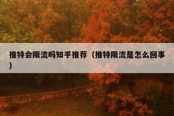 推特会限流吗知乎推荐(推特限流是怎么回事) 第1张 推特会限流吗知乎推荐(推特限流是怎么回事) 第1张