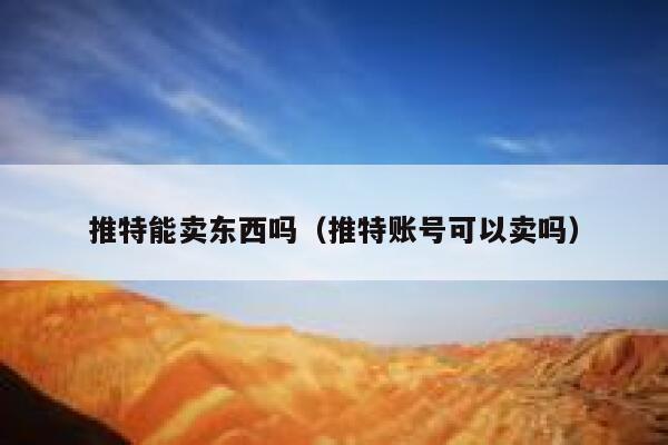 推特能卖东西吗（推特账号可以卖吗） 第1张