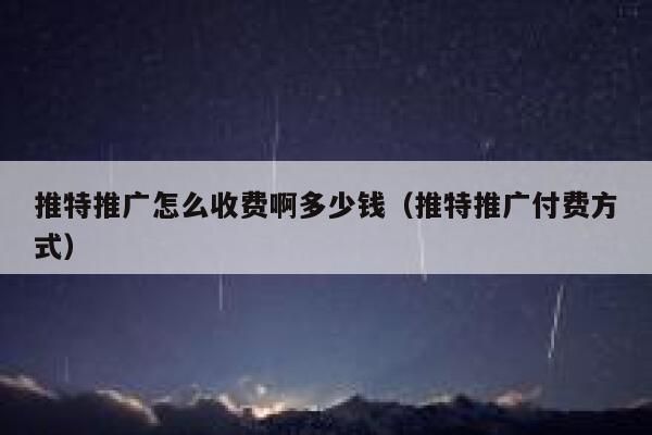 推特推广怎么收费啊多少钱(推特推广付费方式) 第1张 推特推广怎么收费啊多少钱(推特推广付费方式) 第1张