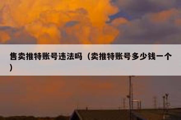 售卖推特账号违法吗(卖推特账号多少钱一个) 第1张 售卖推特账号违法吗(卖推特账号多少钱一个) 第1张