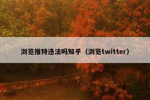 浏览推特违法吗知乎(浏览twitter) 第1张 浏览推特违法吗知乎(浏览twitter) 第1张