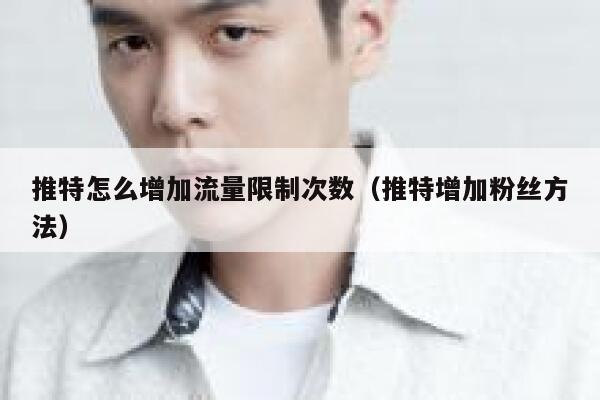 推特怎么增加流量限制次数(推特增加粉丝方法) 第1张 推特怎么增加流量限制次数(推特增加粉丝方法) 第1张