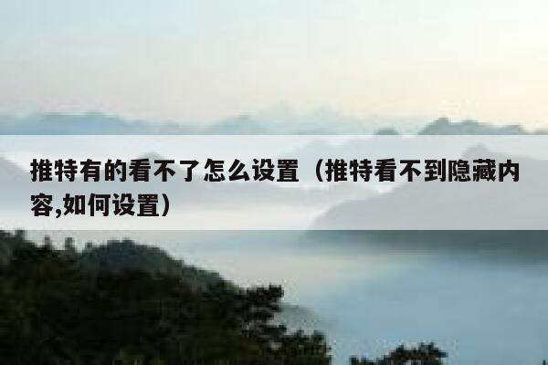 推特有的看不了怎么设置（推特看不到隐藏内容,如何设置） 第1张