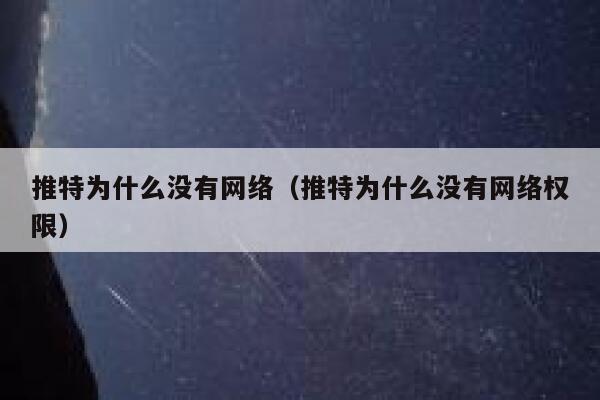推特为什么没有网络(推特为什么没有网络权限) 第1张 推特为什么没有网络(推特为什么没有网络权限) 第1张