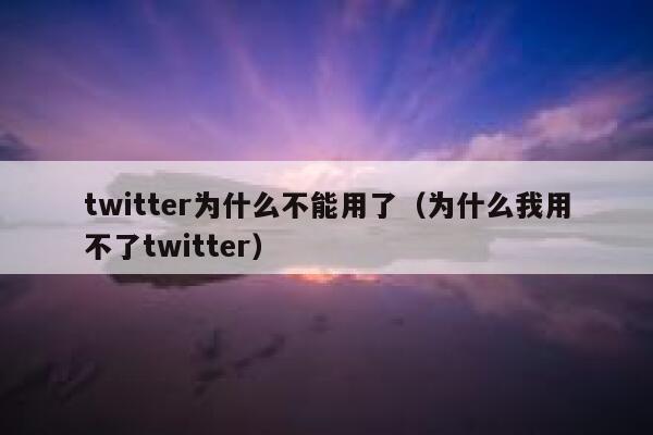 twitter为什么不能用了（为什么我用不了twitter） 第1张