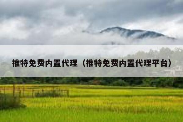 推特免费内置代理（推特免费内置代理平台） 第1张