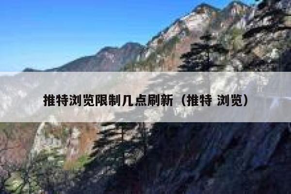推特浏览限制几点刷新（推特 浏览） 第1张