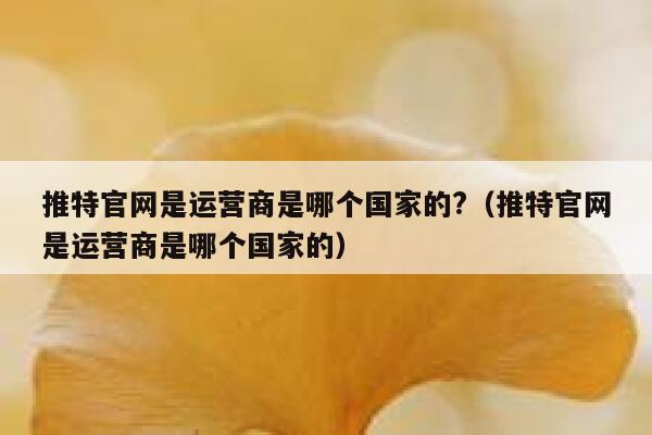 推特官网是运营商是哪个国家的?(推特官网是运营商是哪个国家的) 第1张 推特官网是运营商是哪个国家的?(推特官网是运营商是哪个国家的) 第1张