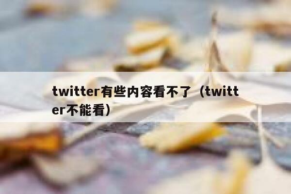 twitter有些内容看不了(twitter不能看) 第1张 twitter有些内容看不了(twitter不能看) 第1张