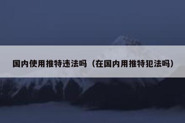 国内使用推特违法吗（在国内用推特犯法吗） 第1张